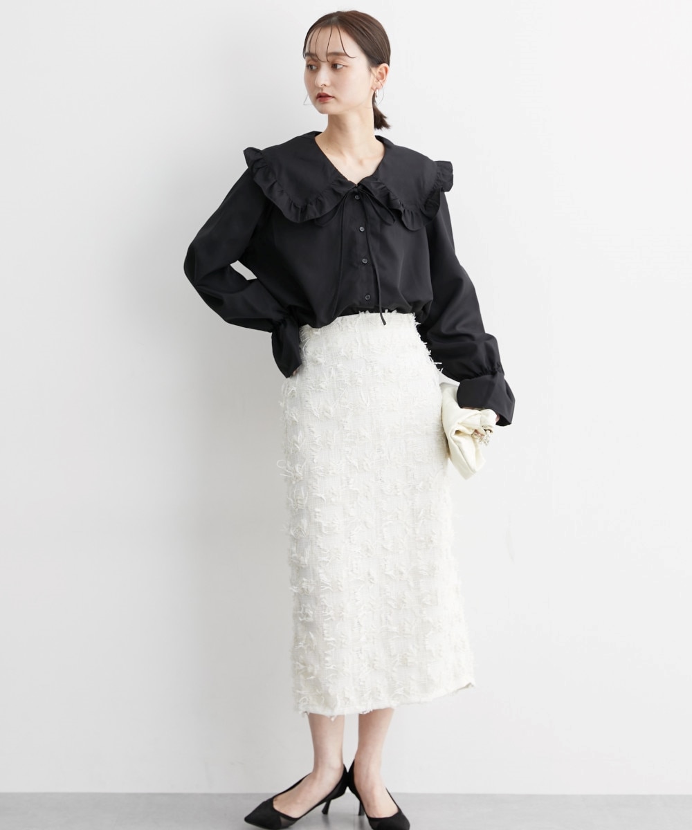 フリルBIG衿長袖シャツ 通販【ニッセン】