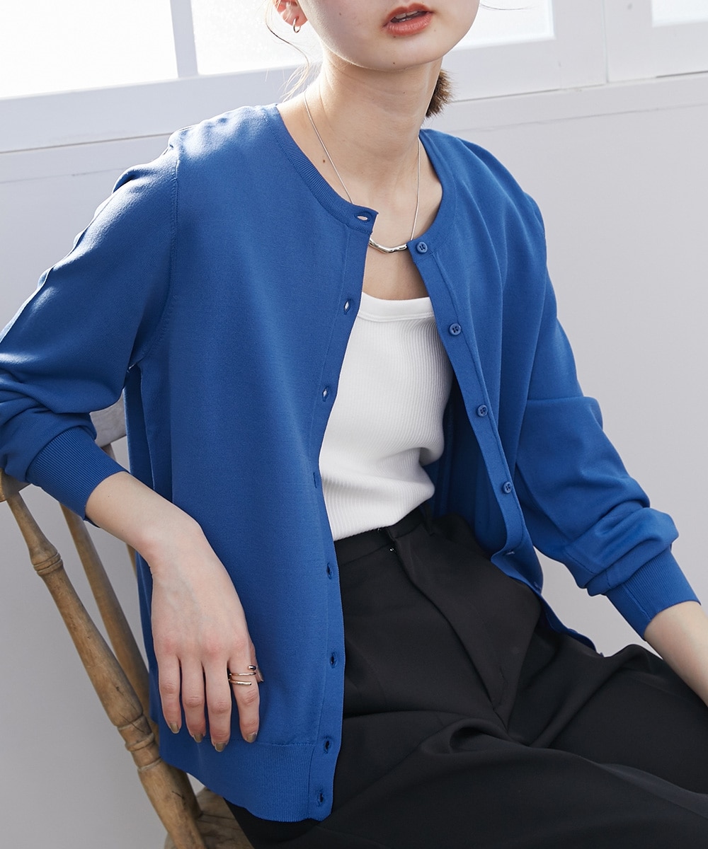 洗える】洗えるクルーネックカーディガン（UVカット・接触冷感・アンチ