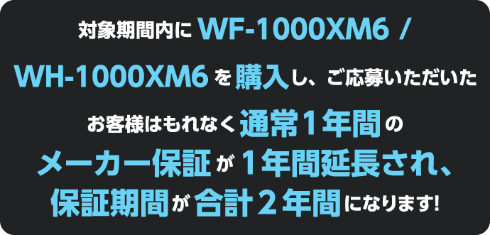 WF-1000XM6 / WHｰ1000XM6 +1年延長保証キャンペーン | ヘッドホン | ソニー