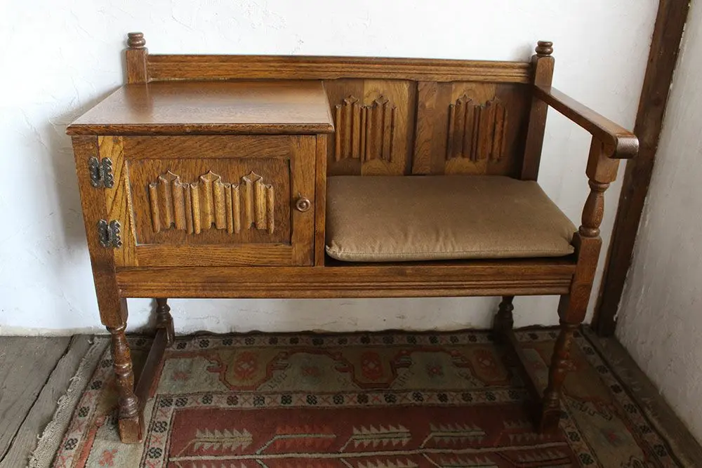 テレフォンベンチ アンティーク家具 イギリス | 雑貨とアンティークの