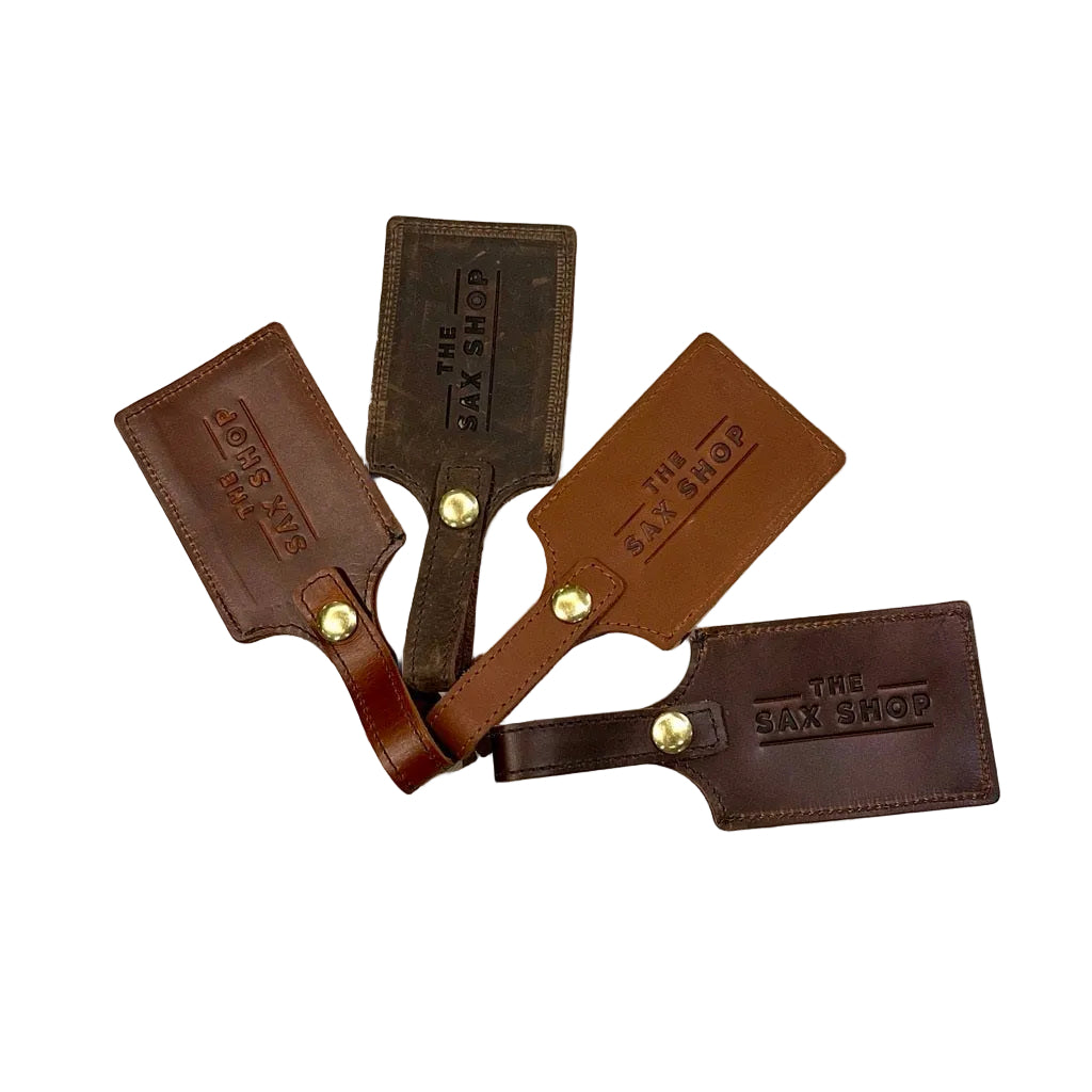 Sax Shop Leather Luggage Tag | Schmitt Music