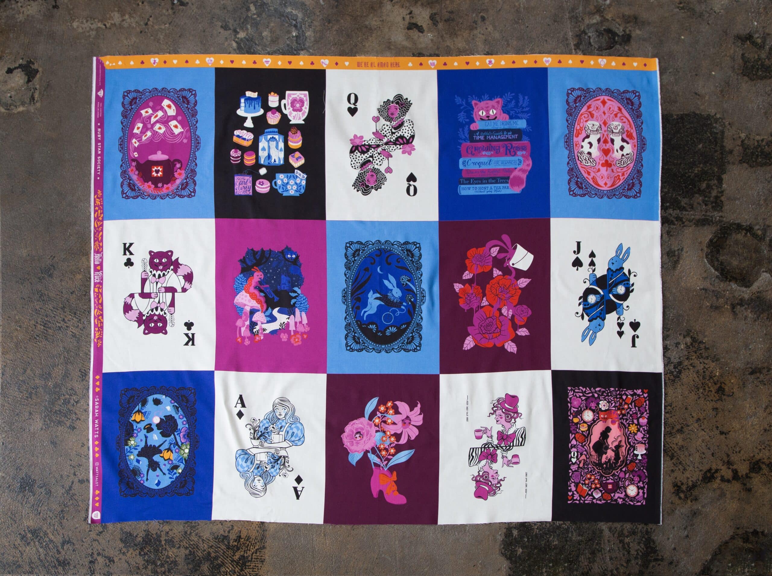 Ruby Star Society Sarah Watts Hello Alice Wonderland Panel - Sewtopia