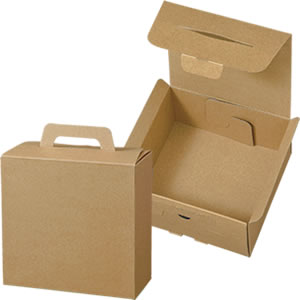 ケースN式 提げ手付き 茶 190×190×96: ギフトボックス・外箱｜包装資材