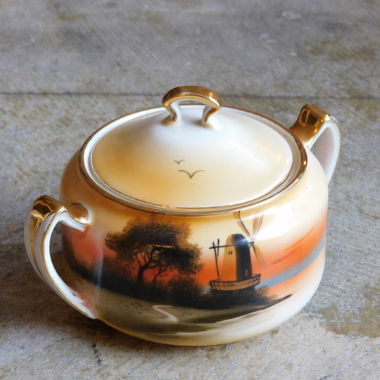 オールドノリタケ◇シュガーポット◇金彩 薔薇 オールドノリタケ 薔薇