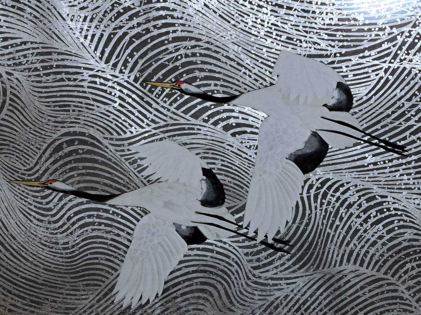 加山又造 木版画 ｢鶴｣ 1977年 芸艸堂 | 新栄堂