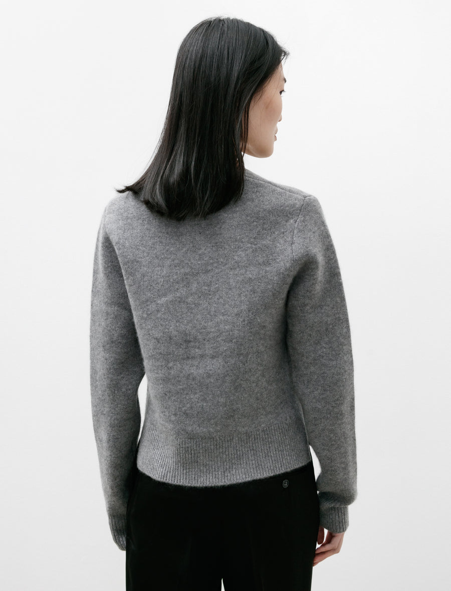 Totême Cropped Crewneck Knit Grey Mélange – Neighbour