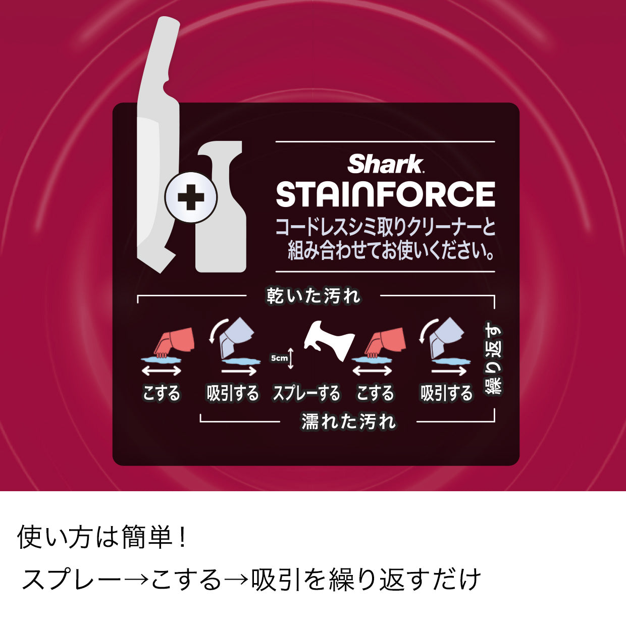 付け替え用】Shark StainForce コードレスシミ取りクリーナー 専用洗剤