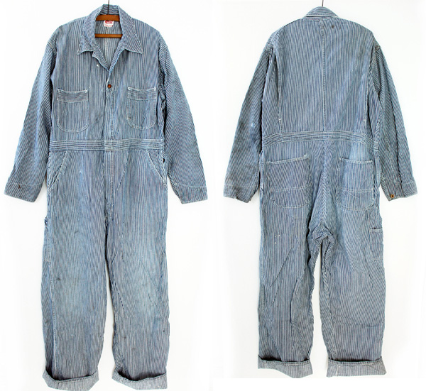 50s USA製 COWDEN ヒッコリー オールインワン 44R☆つなぎ - Sixpacjoe