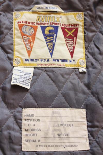 90s AVIREXアヴィレックス パッチ付き オールレザー スタジャン L