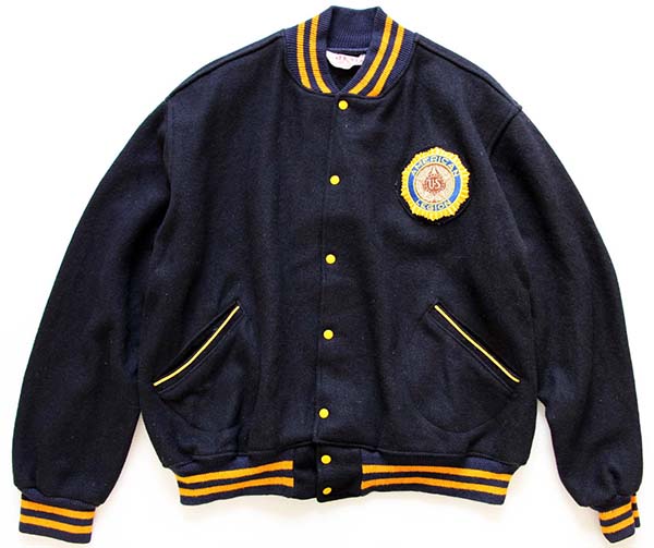 60s JEM AMERICAN LEGION メルトン ウール スタジャン 紺 XL