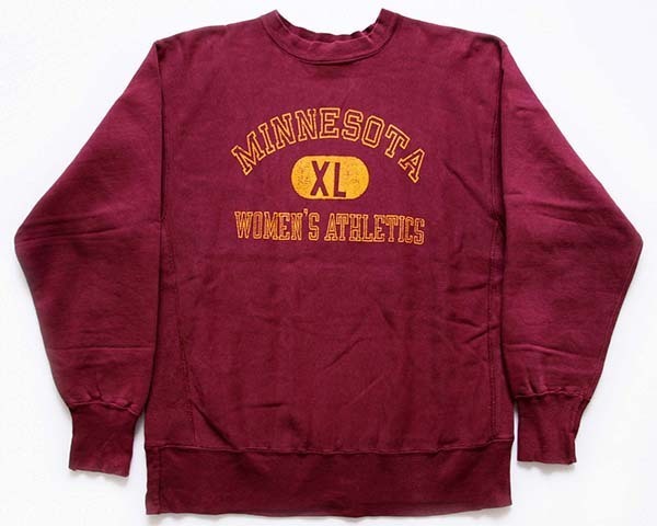 80s USA製 Championチャンピオン MINNESOTA 三段中抜き リバース