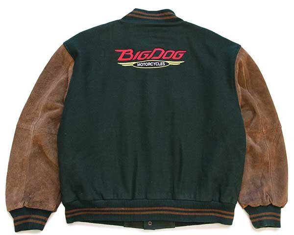 90s BIGDOG MOTORCYCLES 刺繍 キルティングライナー メルトン ウール