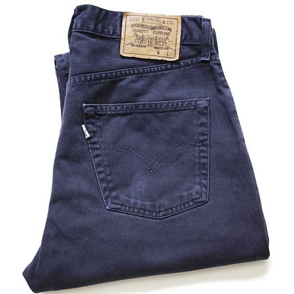 90s Levi'sリーバイス 551 カラーデニムパンツ 後染め 濃紺 w33 L32