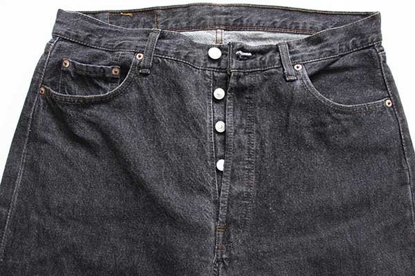 90s USA製 Levi'sリーバイス 501 ペンキ飛び 先染め ブラック デニム