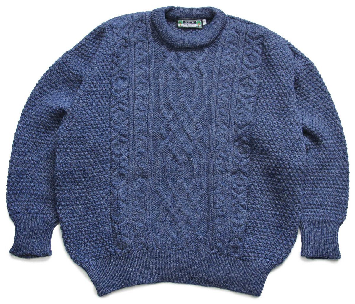 アイルランド製 COUNTRY COLLECTION ケーブル編み ウールニット