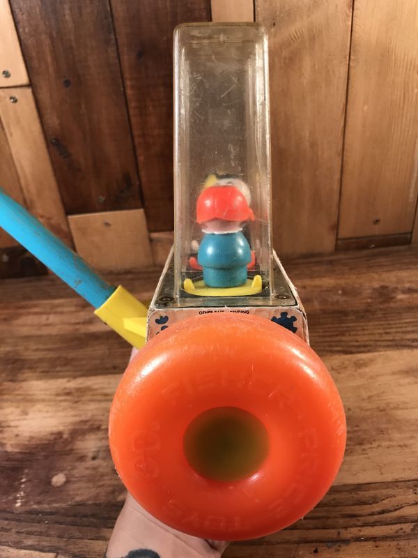 Fisher Price “Happy Hoppers” Push Pull Toy フィッシャープライス