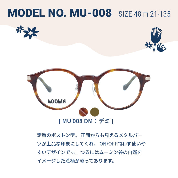 ムーミン メガネフレーム MOOMIN 度付き 度なし 伊達メガネ ムーミン