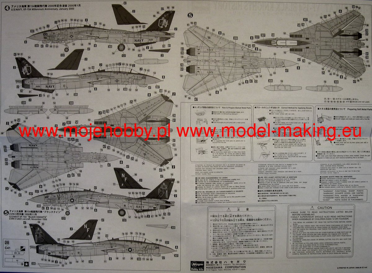 Grumman F-14A Tomcat VF-154 Black Knights History Hasegawa 09884