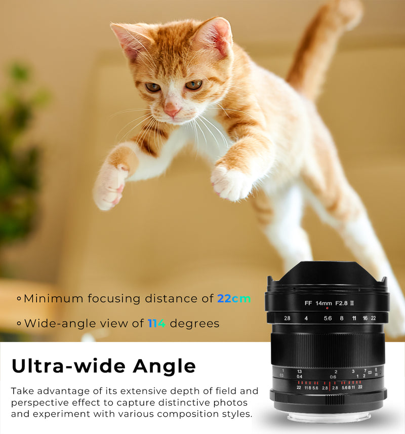 Pergear 14mm F2.8 II Full-Frame Manual Lens for Sony, Nikon, Canon, Le