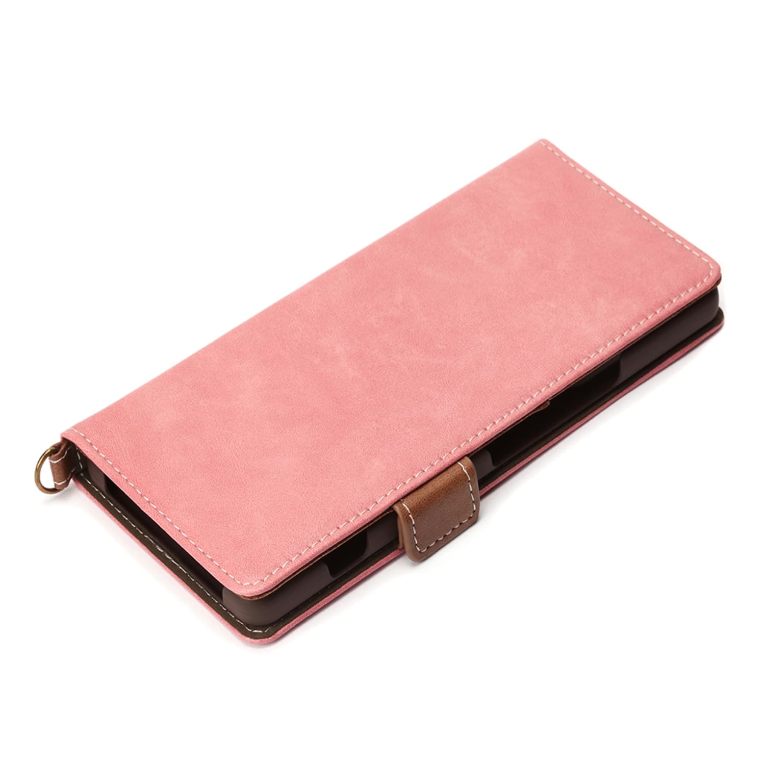 Xperia™ 1Ⅱ用 フリップカバー PUレザーダメージ加工 ダスティピンク