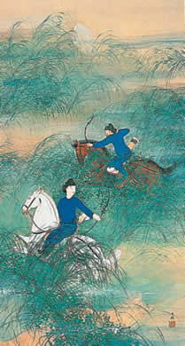 平福百穂 《猟》 - 宮城県美術館