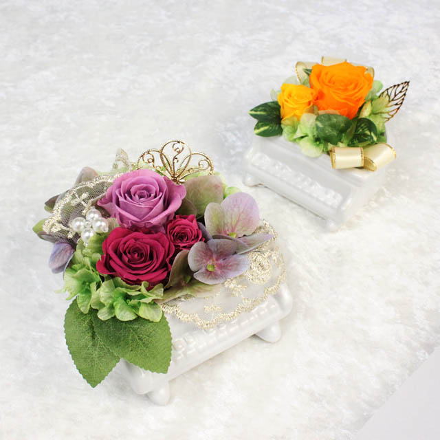 プリザーブドフラワー 《 グランドピアノ 【S】ホワイト 》 131934