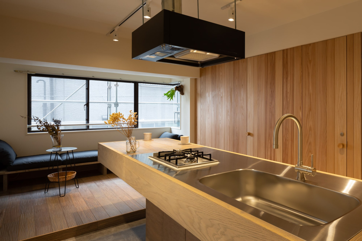 フラットレンジフード アイランド型 W600 ブラック | KB-KC017-04-G141