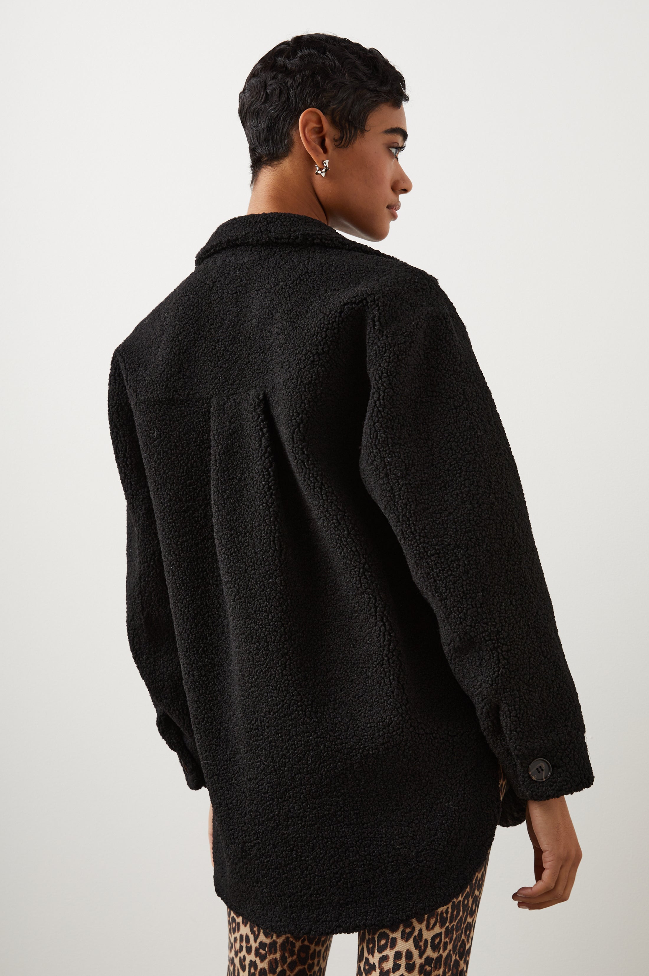 CONNIE SHIRT JACKET - BLACK TEDDY – Rails