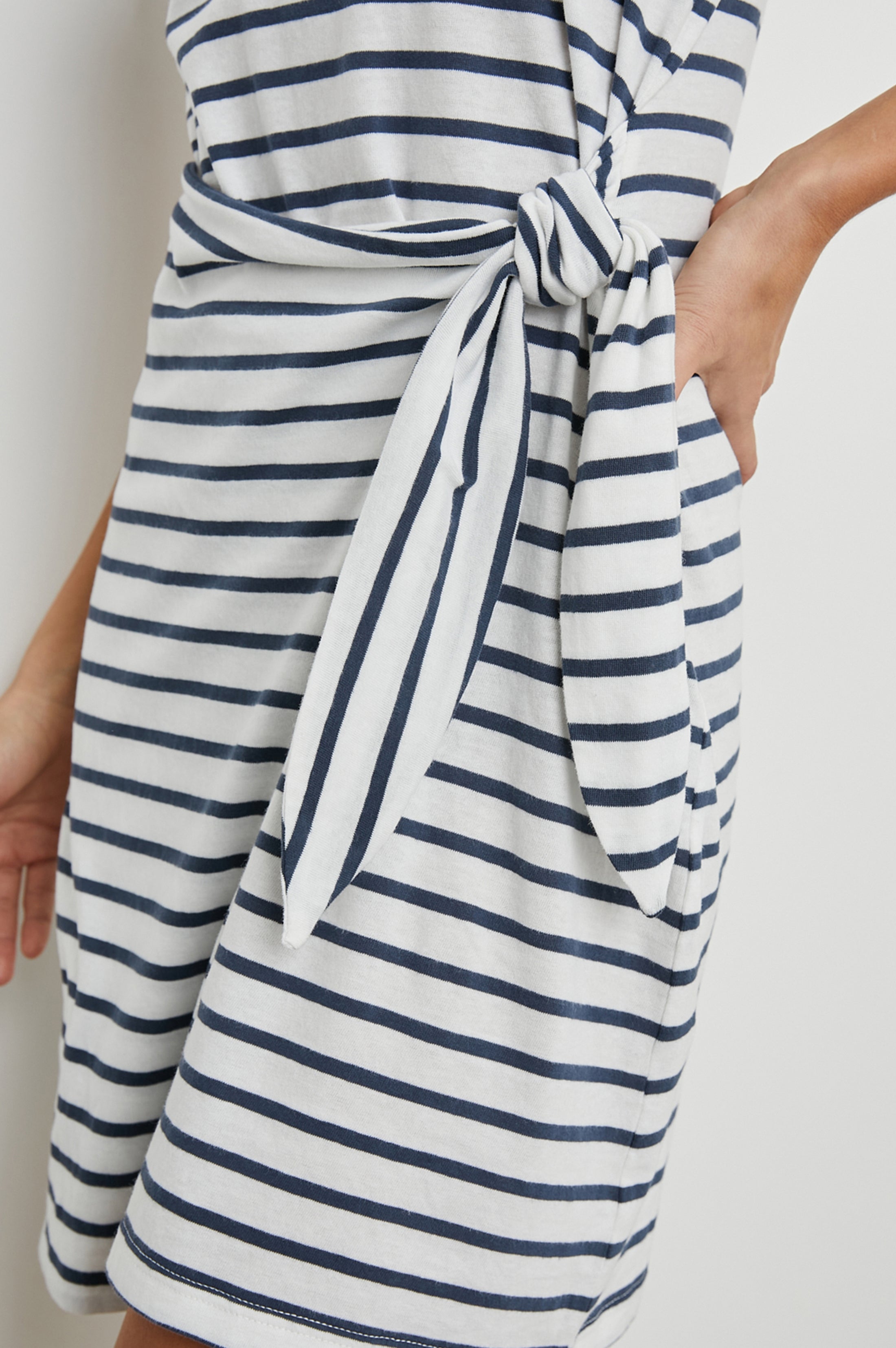 EDIE DRESS - IVORY NAVY STRIPE – Rails