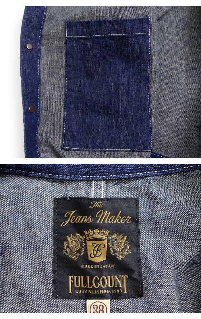 楽天市場】フルカウント FULL COUNT [1132-1] デニム オールインワン