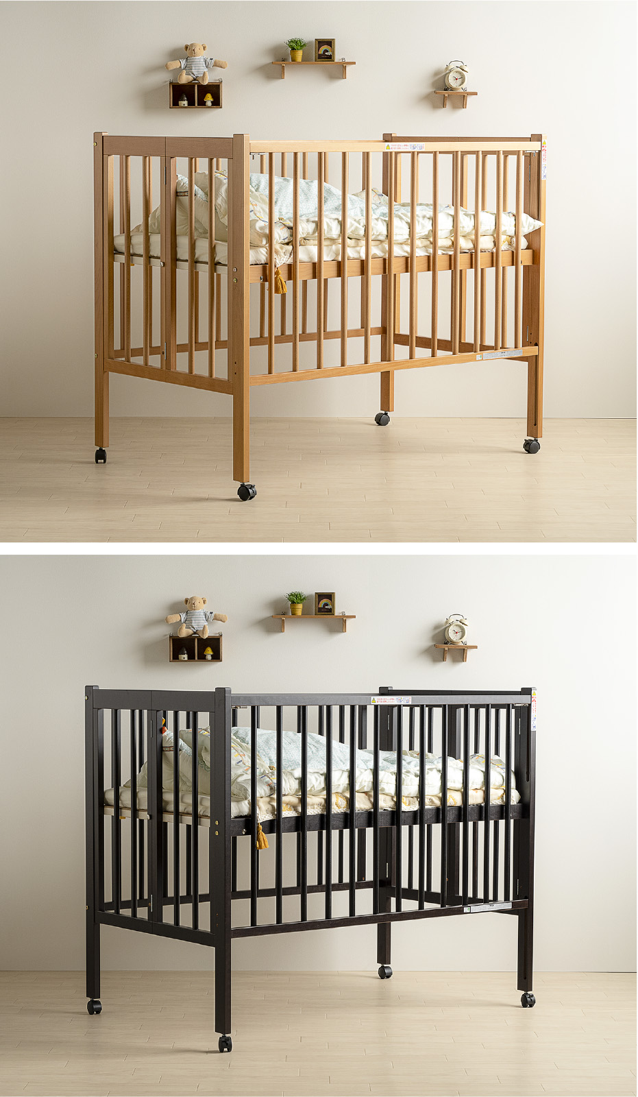 ベビーベッド】日本製 石崎家具 スリーピー パル H-1 折り畳みベビー