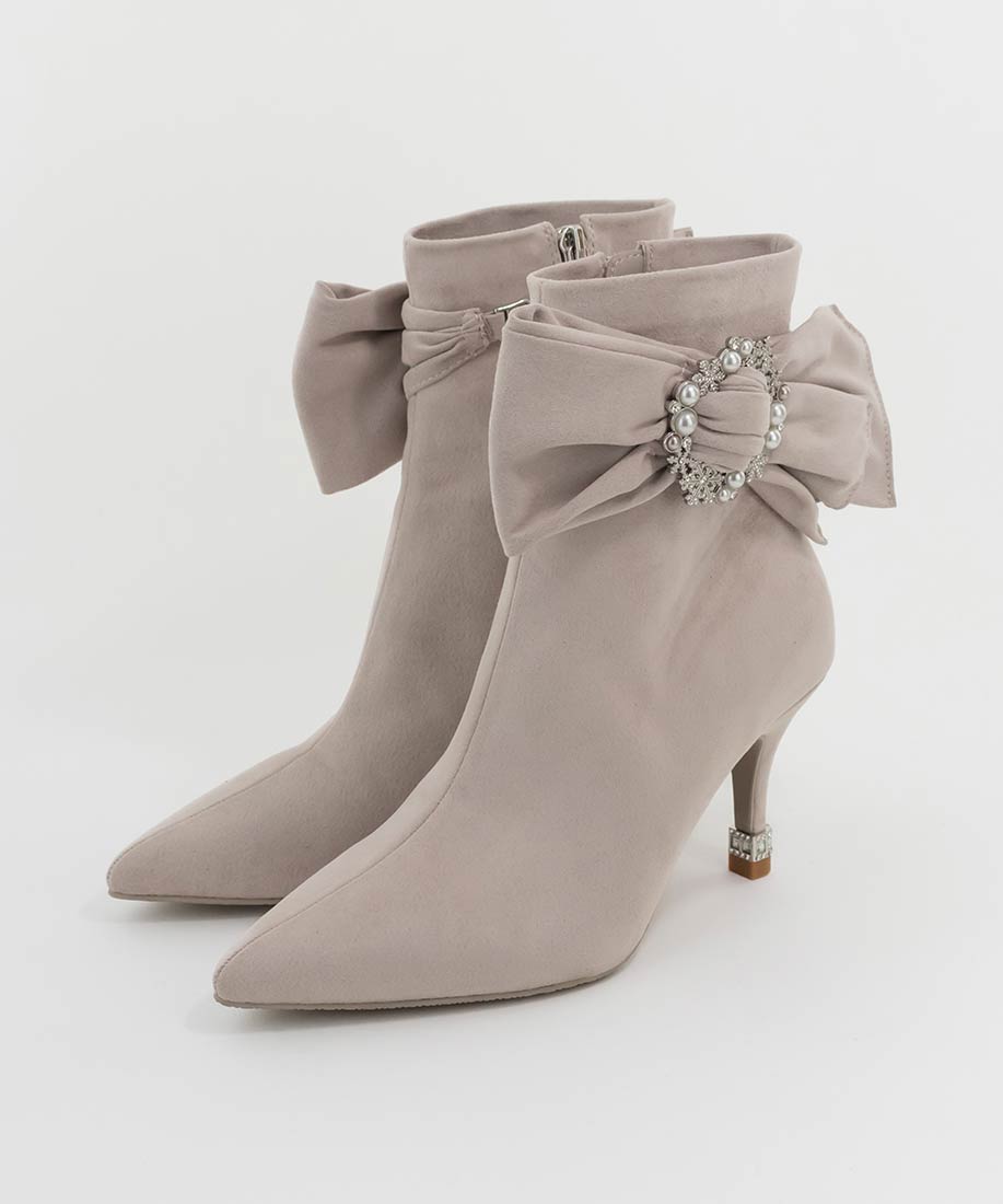 SALE】【Holiday Collection】2WAY ビジュー×リボン ショートブーツ