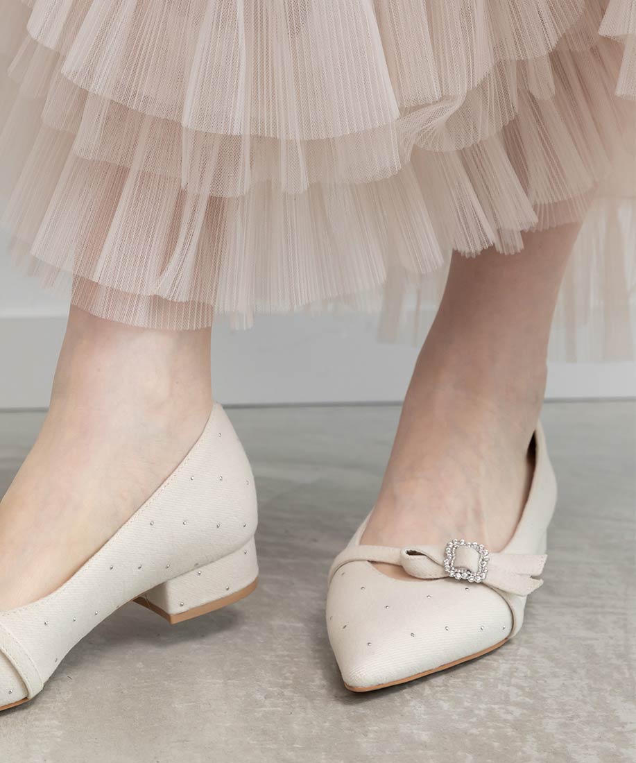 SALE】3E幅広 ビジューパーツフラットパンプスRANDA公式サイト