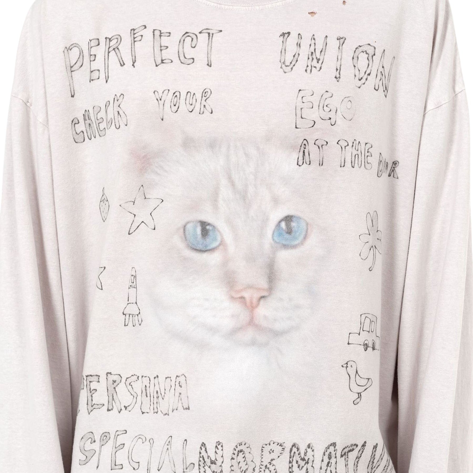 MAISON MIHARA YASUHIRO]Bleached Cat Print Long Sleeve T-shirt/PINK