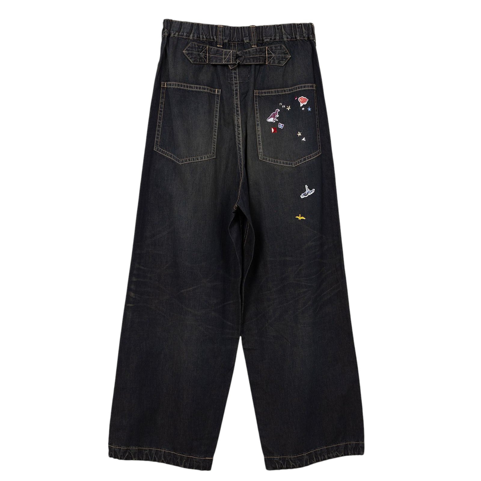 MAISON MIHARA YASUHIRO]Sticker Prints Denim Baker Pants/INDIGO