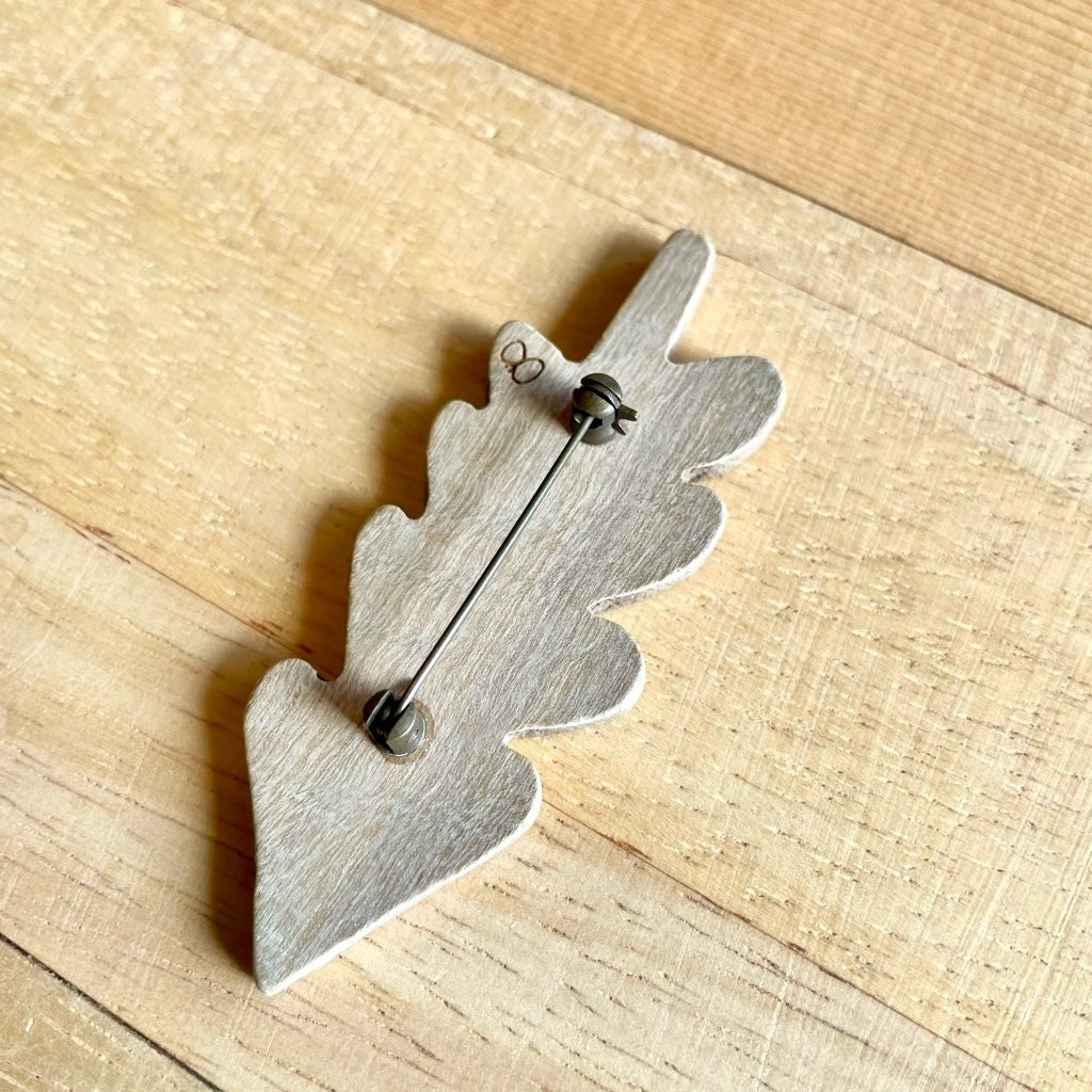 ミナペルホネン / mina perhonen ブローチ もみの木 木製 真鍮 中古 美