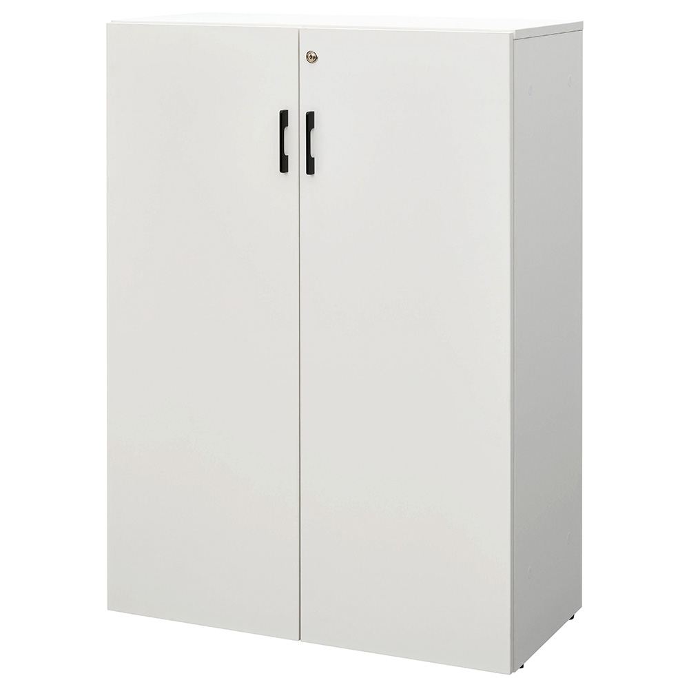 プラン木製シェルフ W800×H1141 ホワイト×ホワイト 扉付き RFPS-8011WH