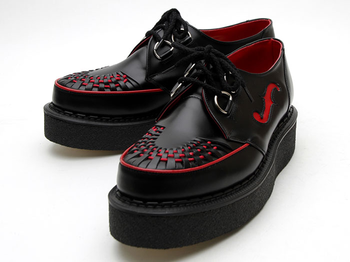 ジョージコックス14150ブラックレザー×レッドレザーfホール レッド