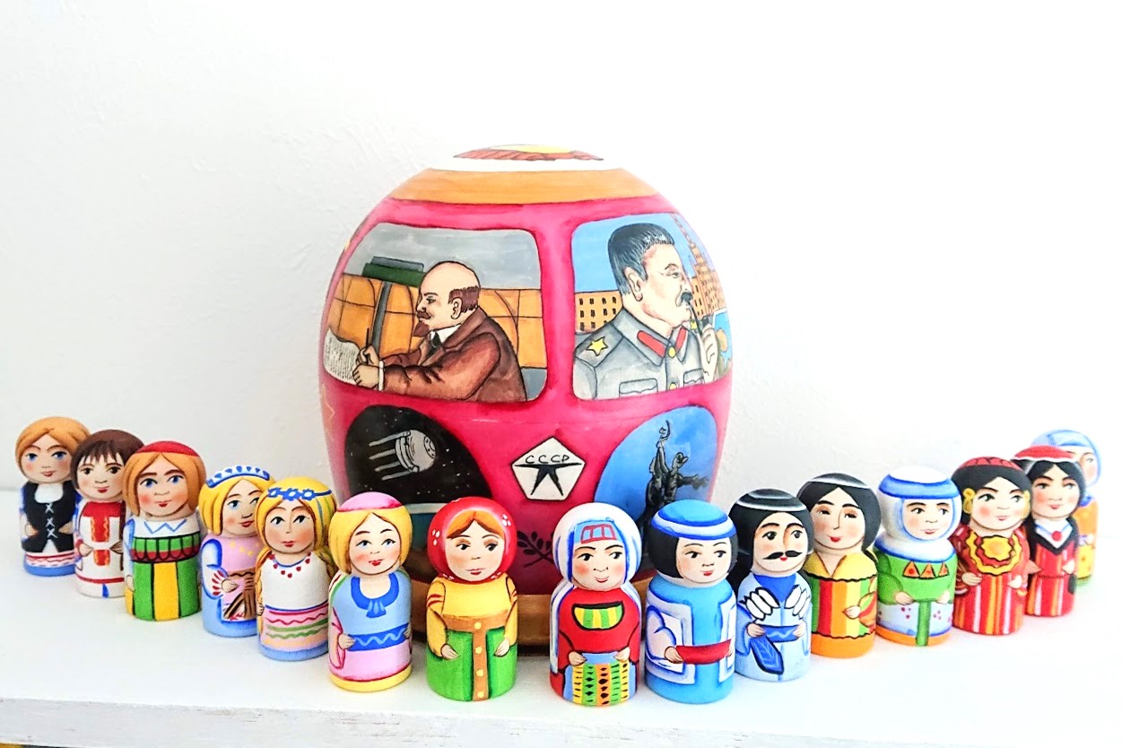 ニキーチン工房作 「ソビエト連邦 СССР」 ドーム型マトリョーシカ 人形