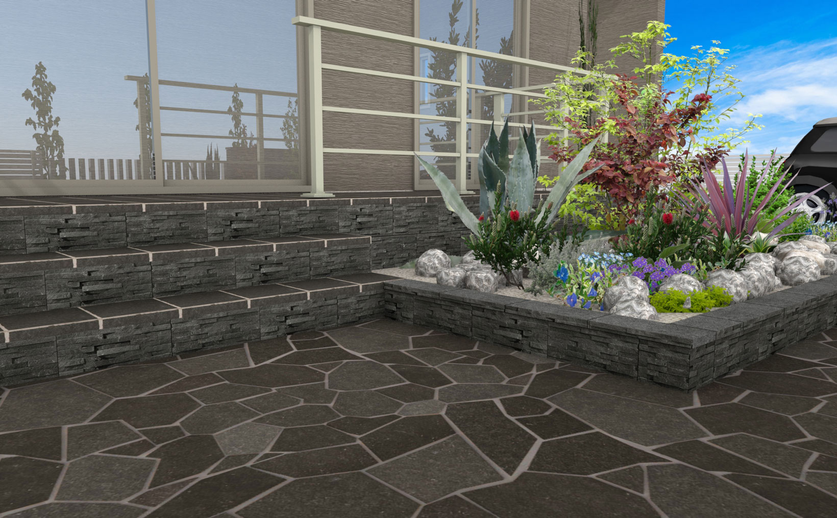 ドライな雰囲気のロックガーデン – エクステリア製品 SBIC エスビック