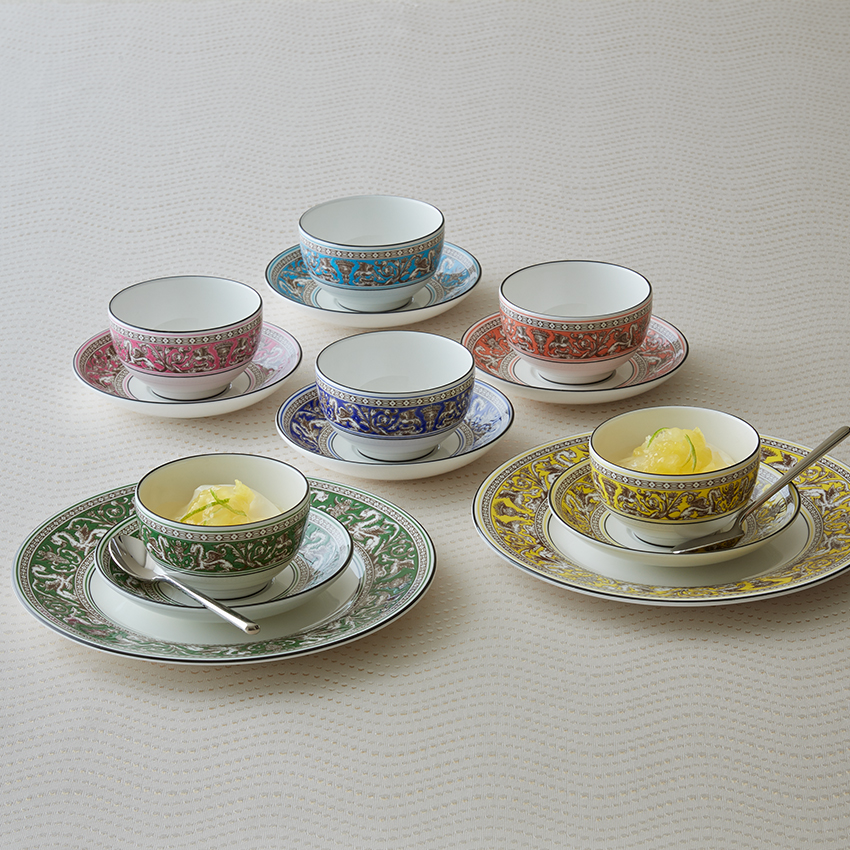 フロレンティーン ティーボウル＆ソーサー 6色セット|WEDGWOOD公式