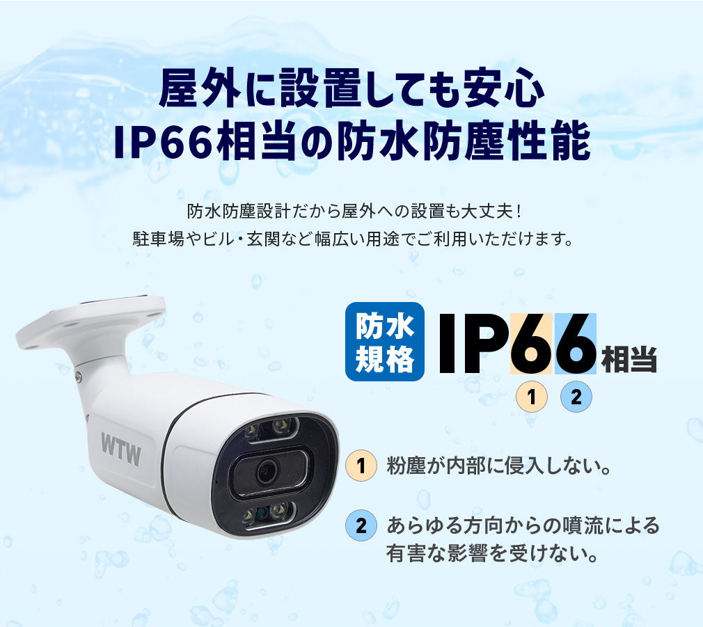 WTW 塚本無線 防犯カメラ 屋外 poe 工事不要 家庭用 2台 セット 1TB