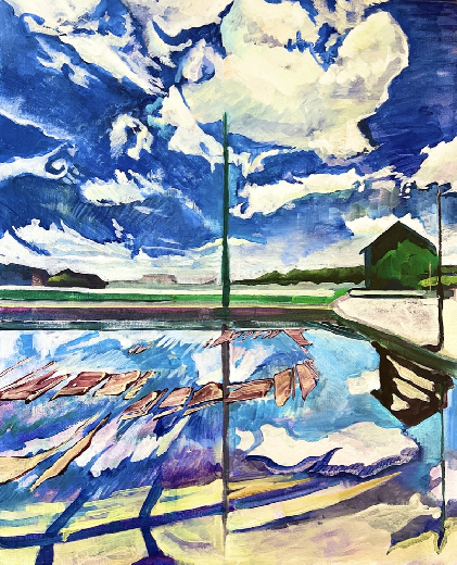 油彩画 「妙高山・春」鳥居敏文 油彩画 「妙高山・春」鳥居敏文