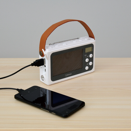たのめーる】YAMAZEN Qriom 手回し充電テレビ+ラジオ パールホワイト