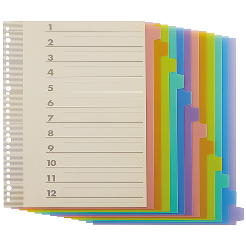 たのめーる】TANOSEE インデックス(PP) A4タテ 2・4・30穴 12山1組 1