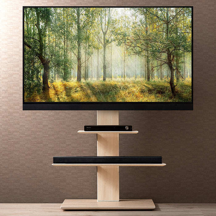 テレビスタンド 棚板+サウンドバー棚板付 上下/左右首振り 高さ調節