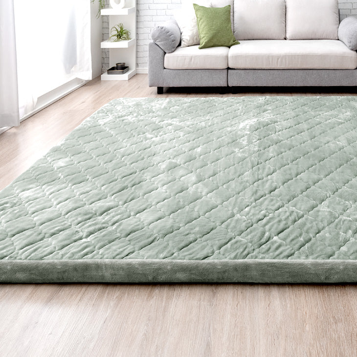 130×185] 超極厚60mm カバーリングラグ 洗える 高反発 フランネル