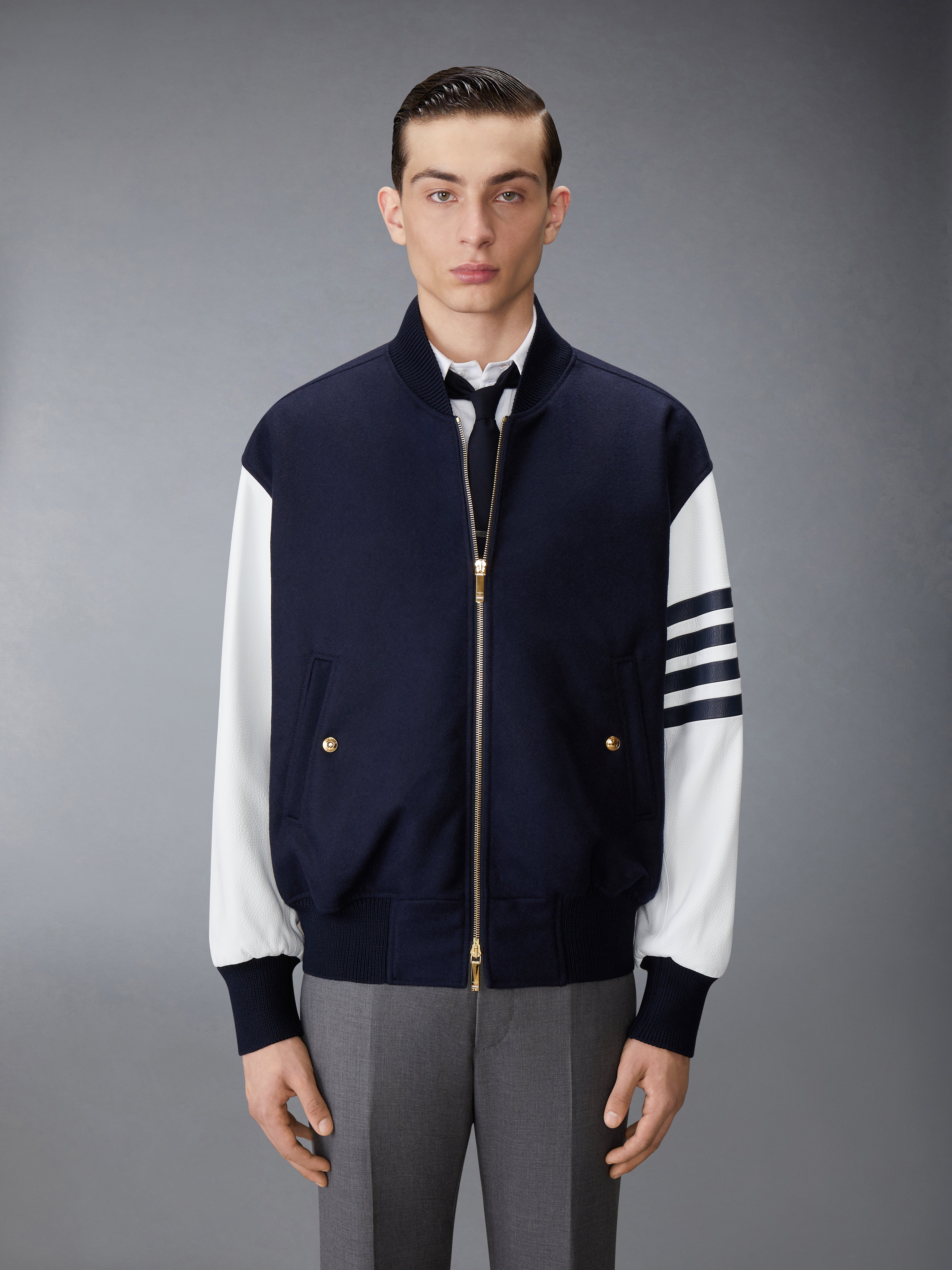 Melton Wool 4 Bar Oversized Blouson Jacket | Thom Browne