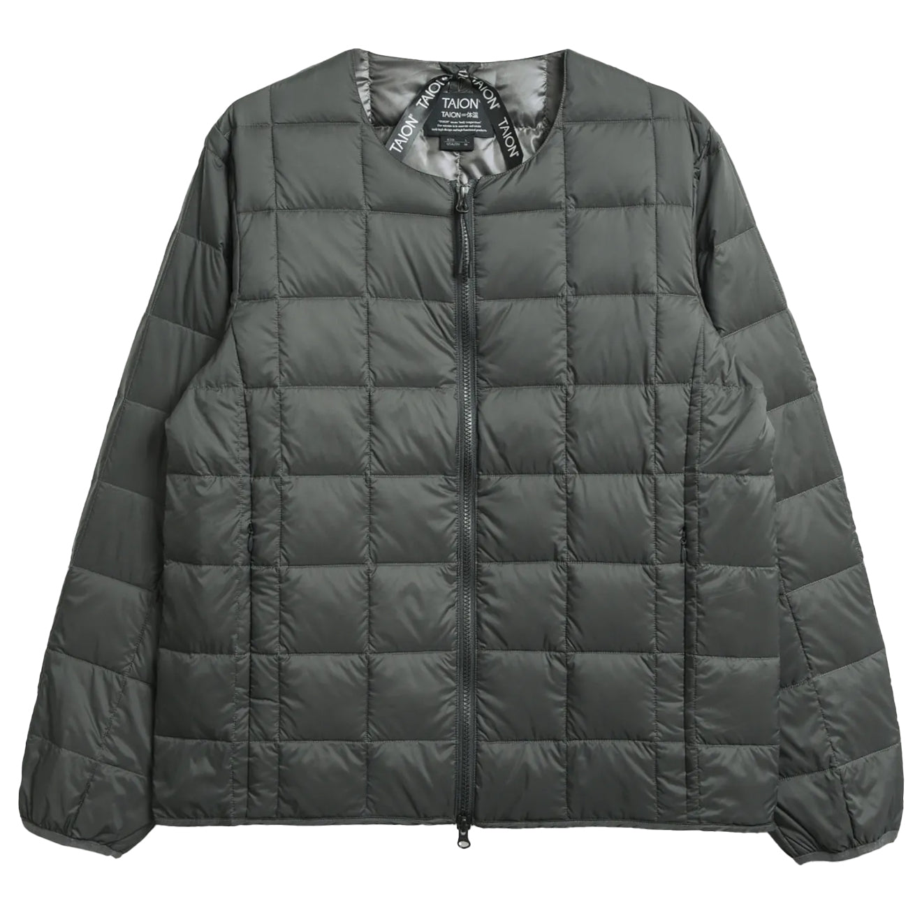 Taion Crew Neck W-Zip Down Jacket Dark Charcoal | The Sporting Lodge