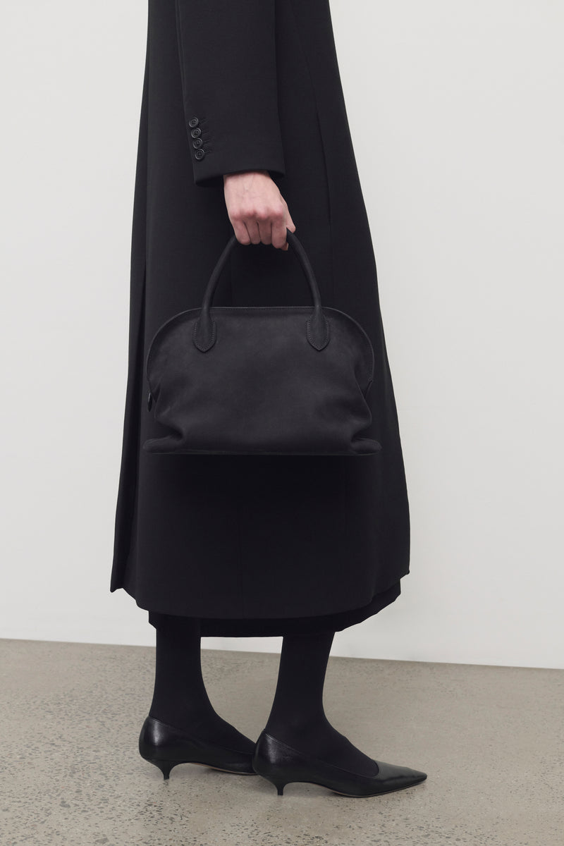 ウィメンズ トップハンドルバッグ：レザー＆スエードハンドバッグ l